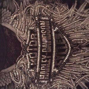 Harley Davidson cut out shoulder shirt